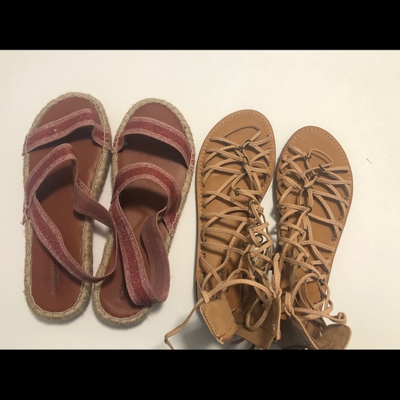 American Eagle Setx2 Gladiator Sandals & Spadriles - Picture 1 of 8